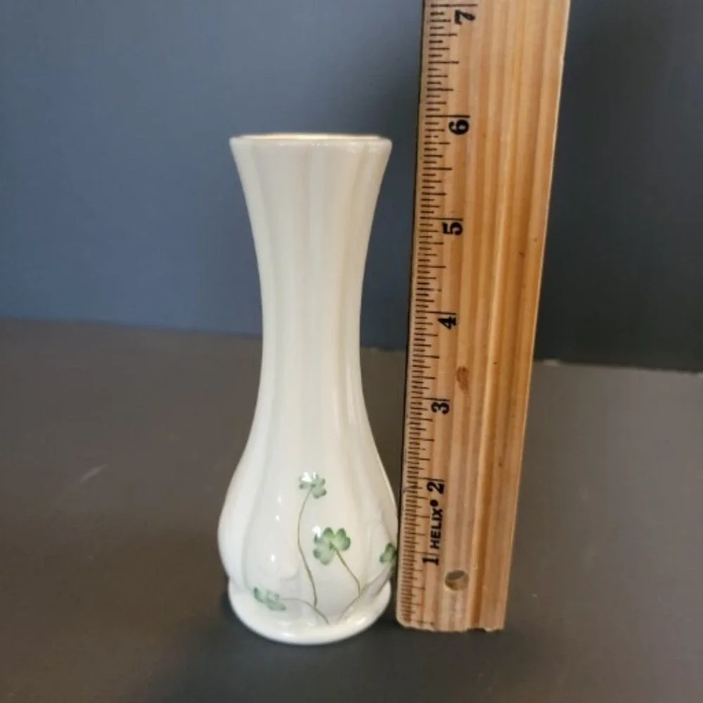 Watervale Ireland Shamrock Parian China Hand Painted Stem Vase